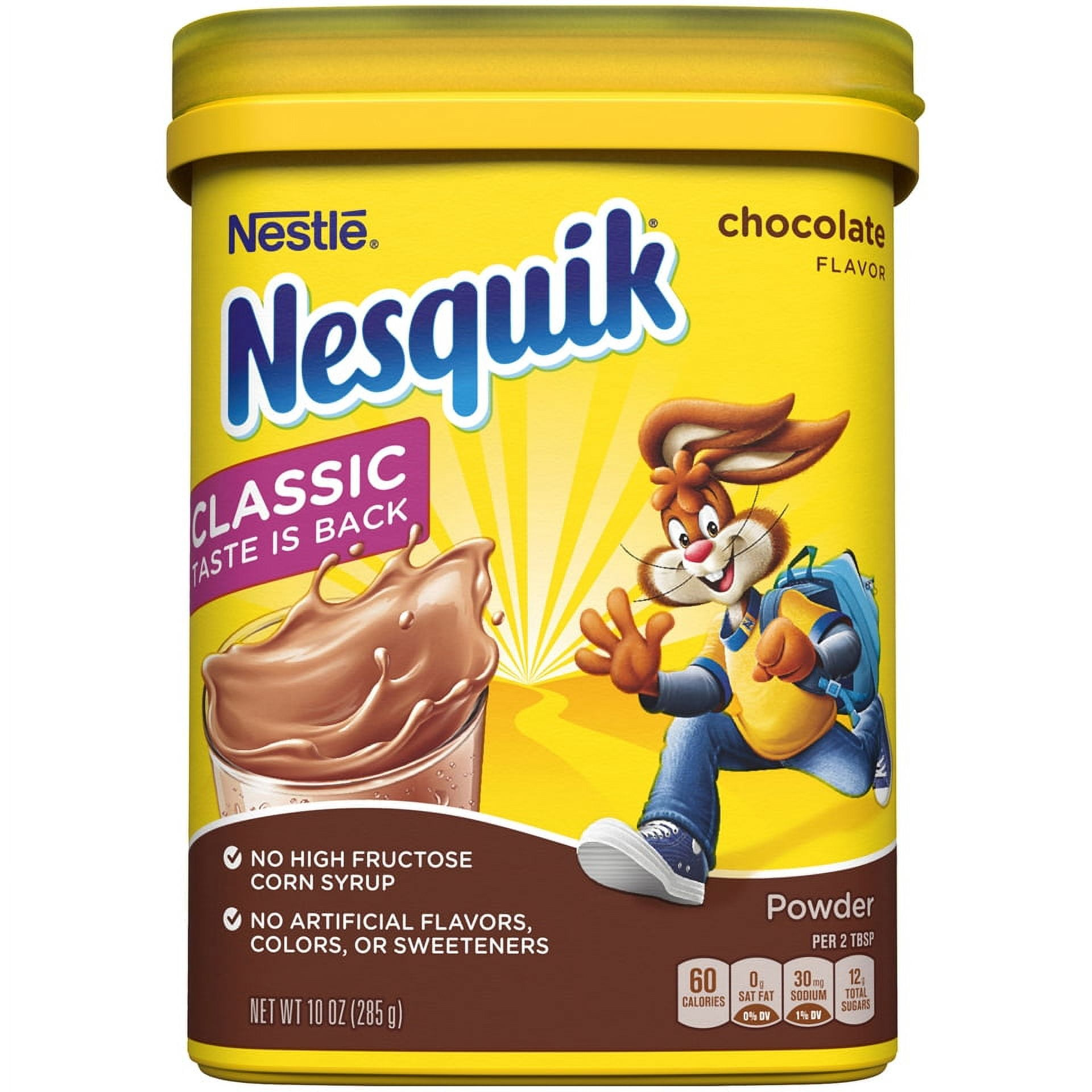 Nestle Nesquik Chocolate Flavor Powder Drink Mix, 10 oz, Can