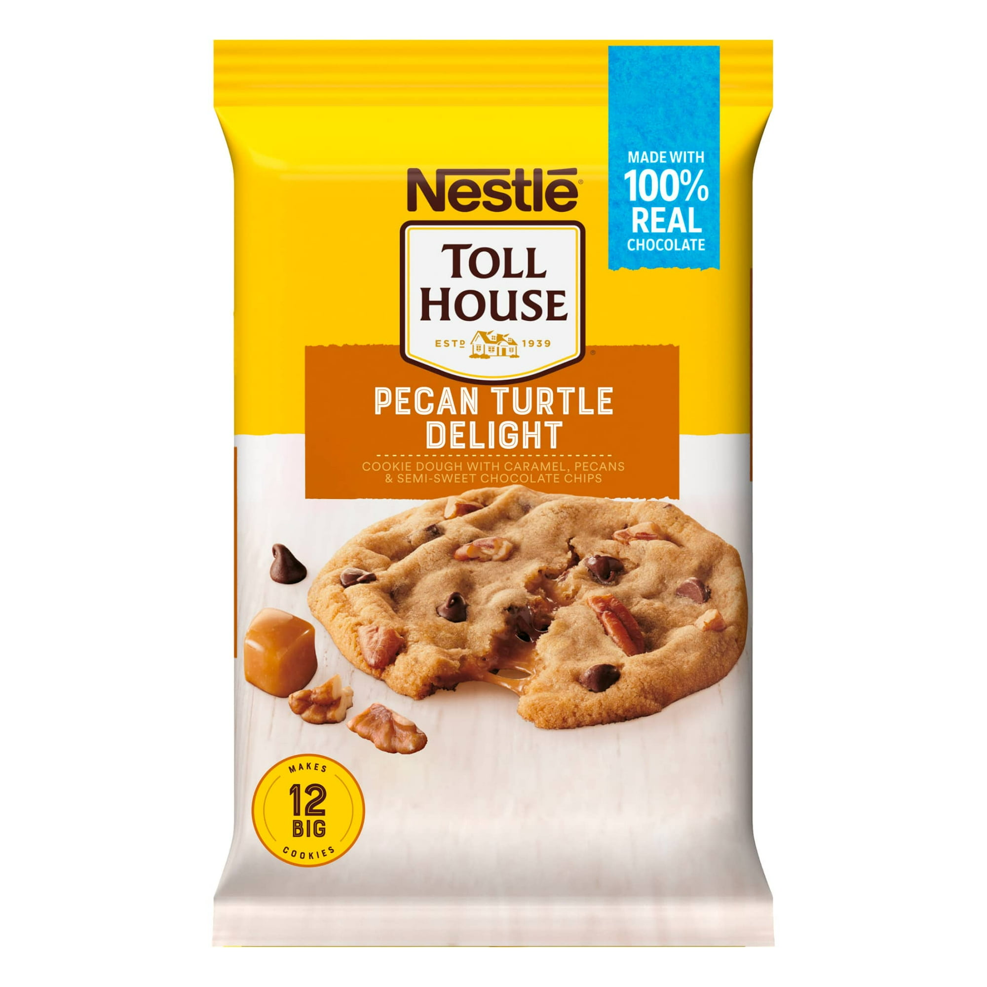 Nestle Toll House Pecan Turtle Delight Cookie Dough, 16 oz (Regular Container)