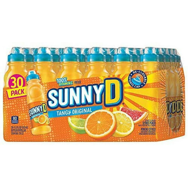 SunnyD Tangy Original Orange Flavored Citrus Punch 100% Vitamin C Fortified Drink in Sport Cap Bottle - 30 Pack (11.3 oz)