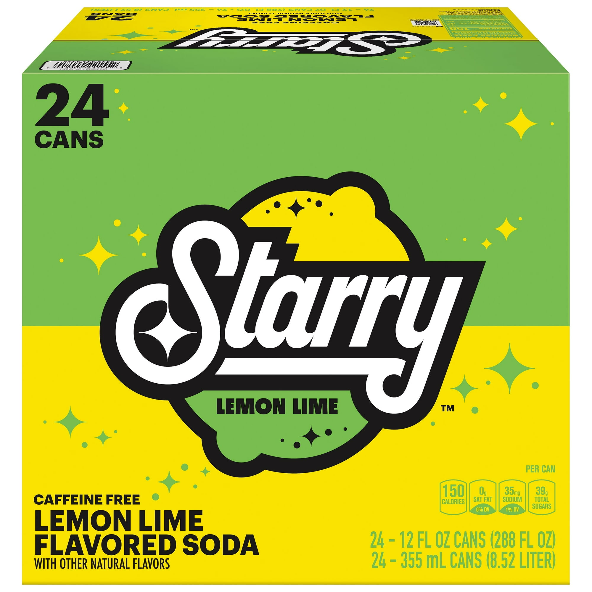 Starry Lemon Lime Soda Pop, 12 fl oz, 24 Pack Cans