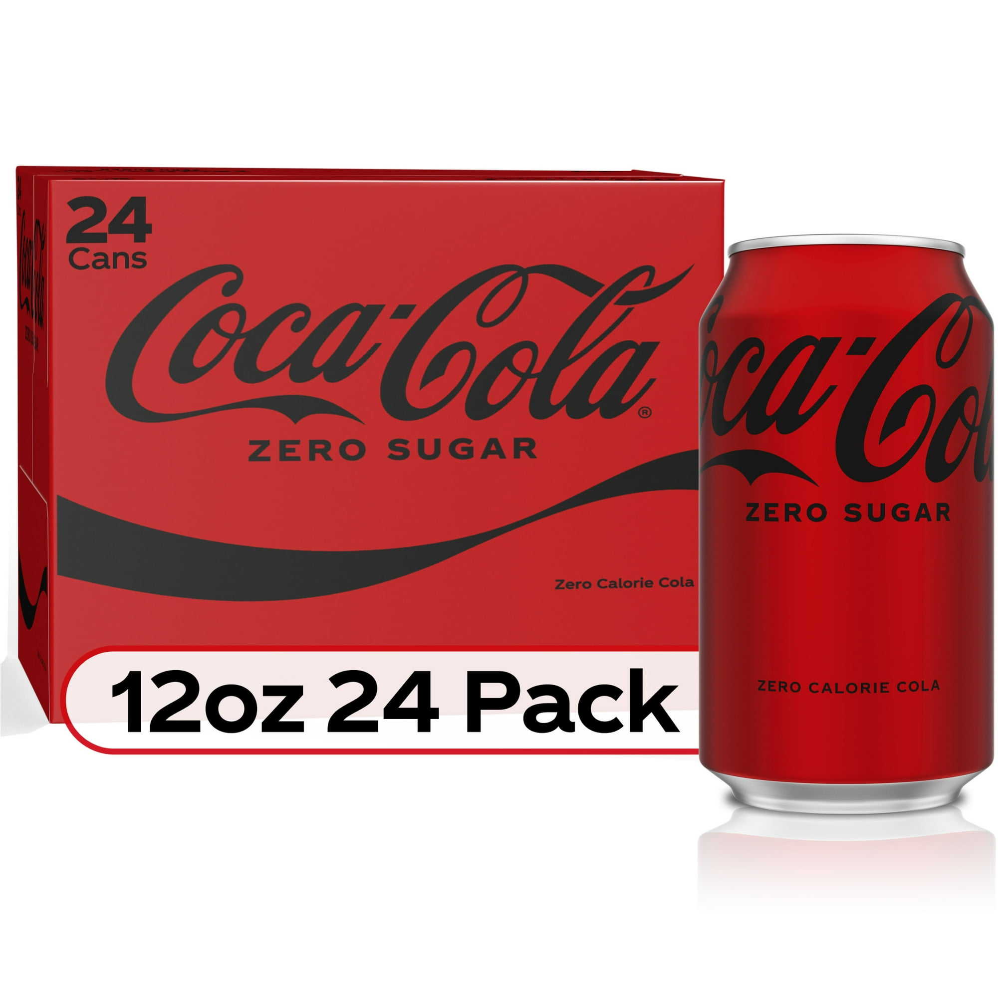 Coca-Cola Zero Sugar Sugar-Free Soda Pop, 12 fl oz Cans, 24 Pack